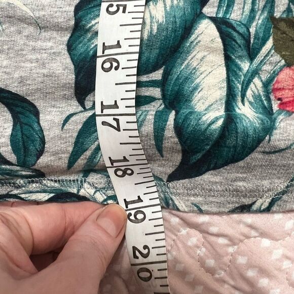 Tommy Bahama floral jersey skirt hibiscus print gray medium cotton drawstring - Picture 7 of 9